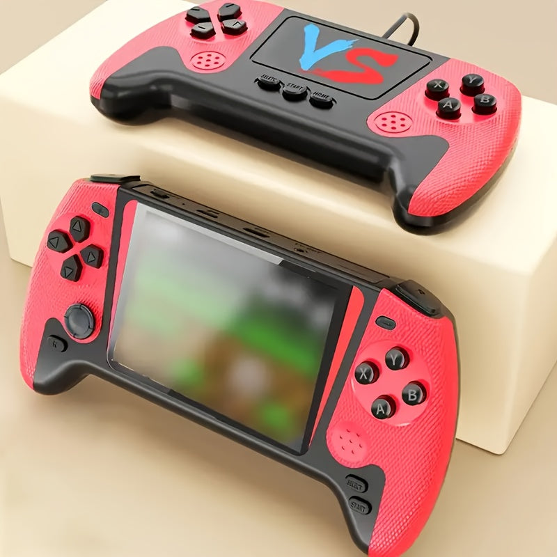 Retro Gaming Console with 8.89cm Large Screen - Portable Handheld Game System, USB-Powered Retro Gaming Device with Lithium-Polymer Battery, Compatible with TV/Mirror, for Nostalgic Gaming, Home/Office/Travel - Red/White Vint