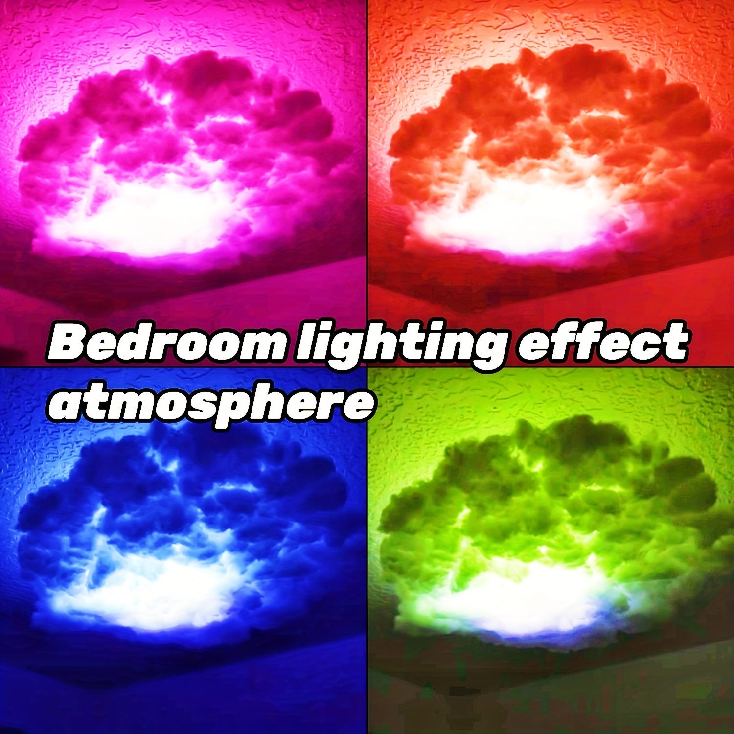 39.37inch Smart Cloud Light, small thundercloud light, music rhythm night light, app control, indoor, bedroom, e-sports room