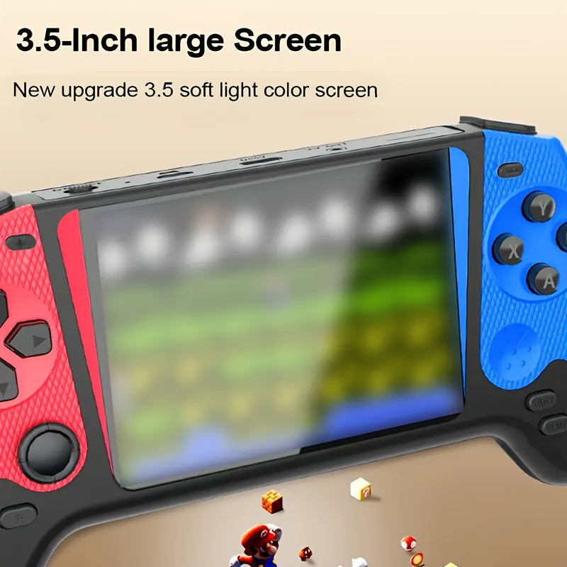 Retro Gaming Console with 8.89cm Large Screen - Portable Handheld Game System, USB-Powered Retro Gaming Device with Lithium-Polymer Battery, Compatible with TV/Mirror, for Nostalgic Gaming, Home/Office/Travel - Red/White Vint
