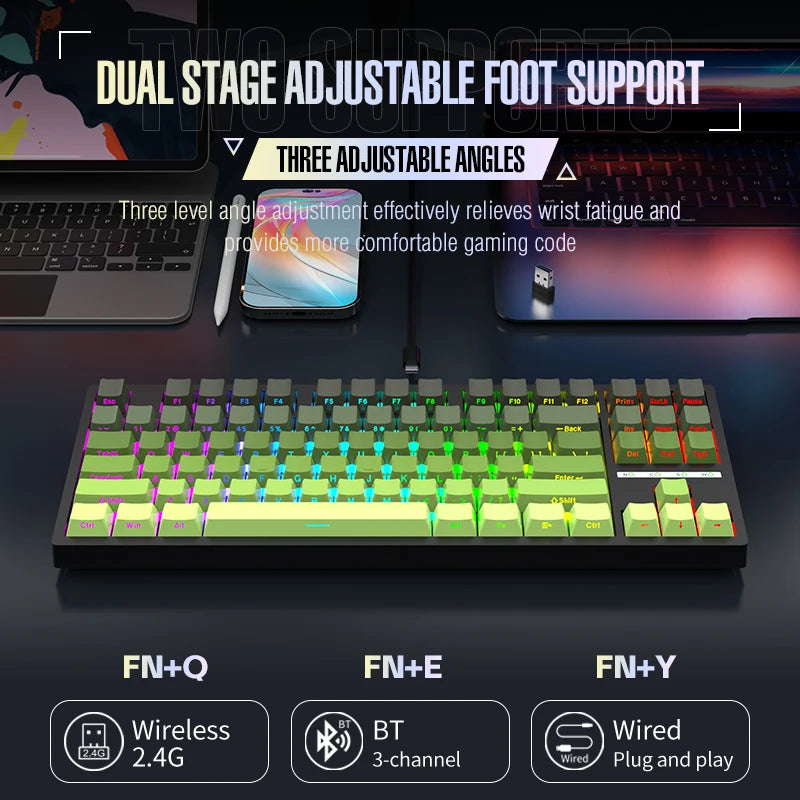 K88 Gamer Keyboard Full Key E-Sports Mechanical Keyboard for Computer & Laptop PBT Material Hot Swappable Gaming