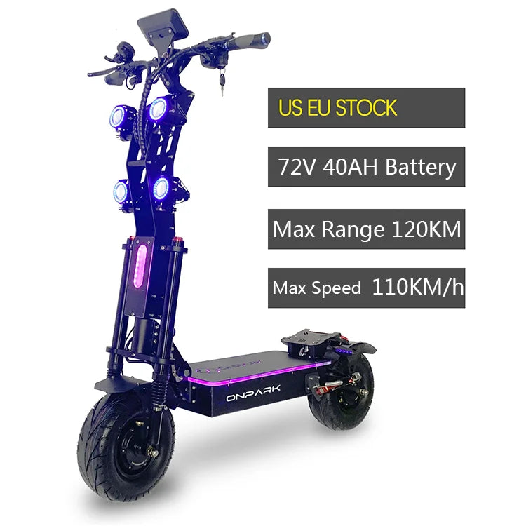 Europe 100Kmh 10000 W Eu Off-Road Ev 72V Off Road Fast Dual Motor 100 Km/H E-Scooter E Adult Electric Scooter 10000W