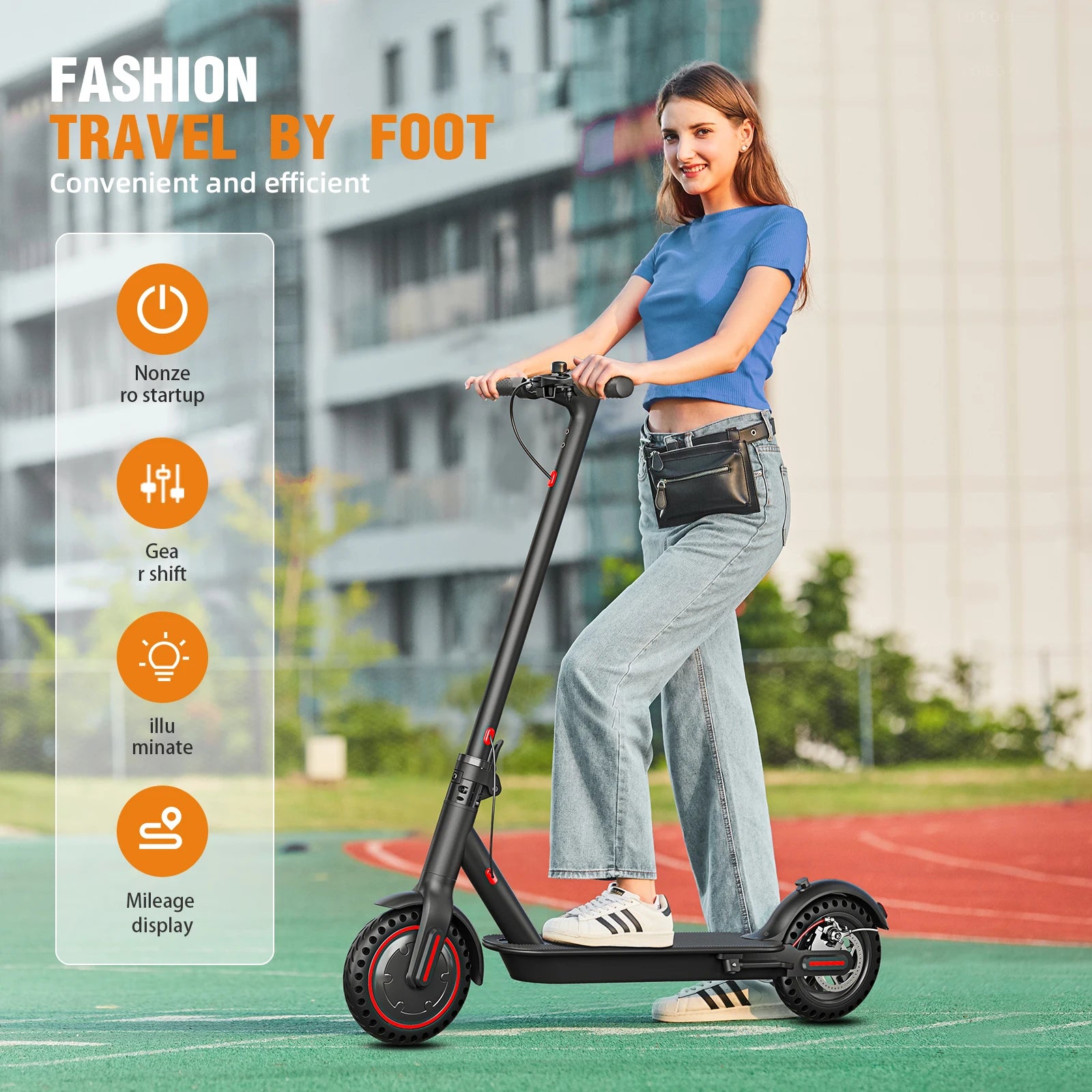 USA Warehouse Electric Scooter 350W 36V 10.4AH Portable Folding E-Scooter for Adults 8.5'' Tires 20MPH Max Speed 19 Miles Range