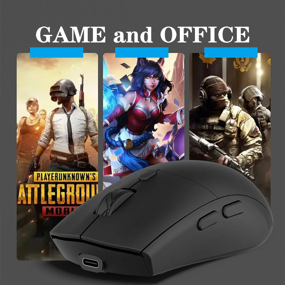 Rechargeable Dual Mode 2.4GHz/ Wireless LED Backlit 6-Button Both-Handed Ergonomic Gaming Mouse for Office Gaming Use
