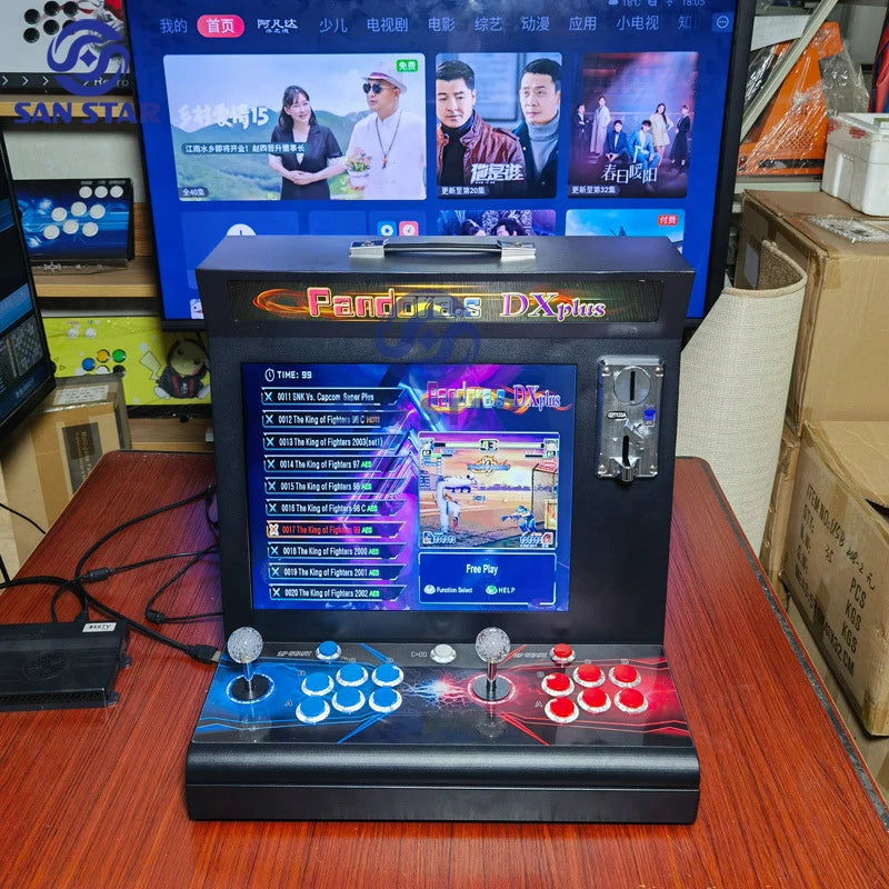 DX Plush Portable Table Coin Street Fighter Arcade Machine Retro Kit Juego Gaming Console Pandoras Box Arcade 5000 in 1