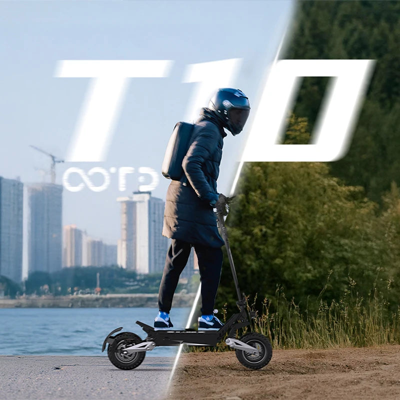 Europe Shipment Delivery OOTD T10 Folding Two-Wheel Aluminum Alloy Electric Scooter 48V 13.5Ah Battery Waterproof Brushless