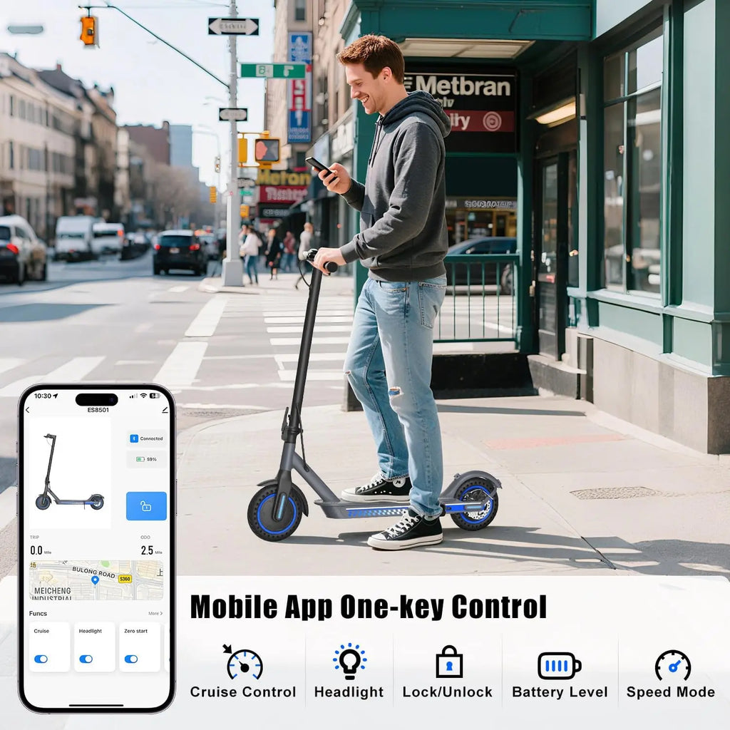 ES8501-BL-US Electric Scooter Foldable Mobility E Scooter with 350W Motor 25kmh Max Speed Free Shipping US Warehouse Made China