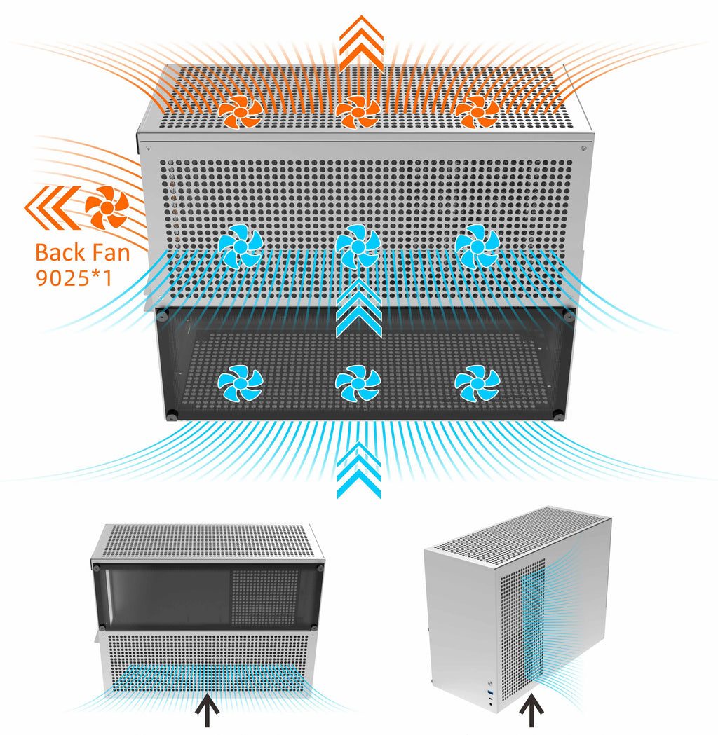 MATX Case ZZAW C3P Aluminum case Desktop Chassis Computer PC case with DIY Installation for Gaming and Home Office Use