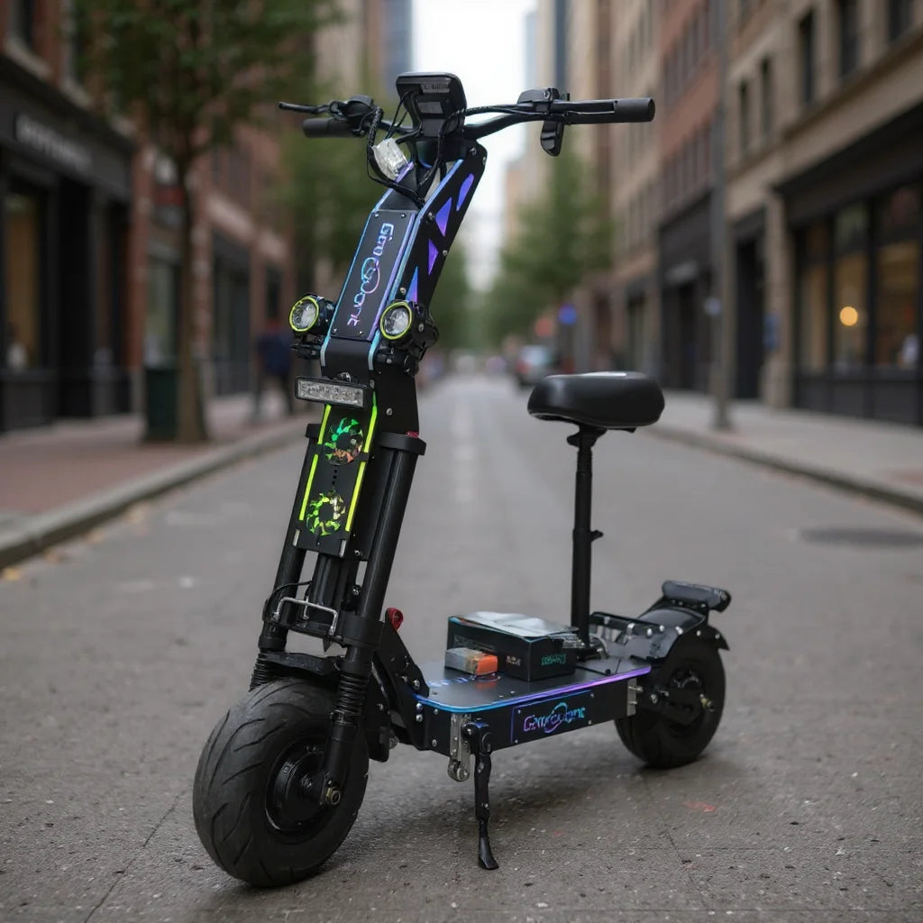 American Stock Geofought G14 72V 10000W Dual Motor 13inch Fat Tire 35ah Battery 200kg MAX Load Electric Scooter for Adults