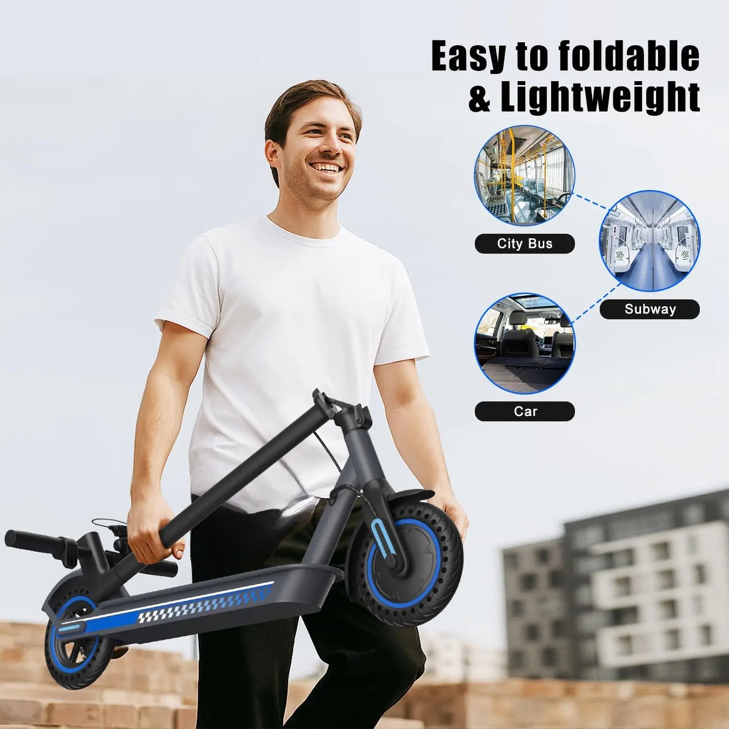 ES8501-BL-US Electric Scooter Foldable Mobility E Scooter with 350W Motor 25kmh Max Speed Free Shipping US Warehouse Made China