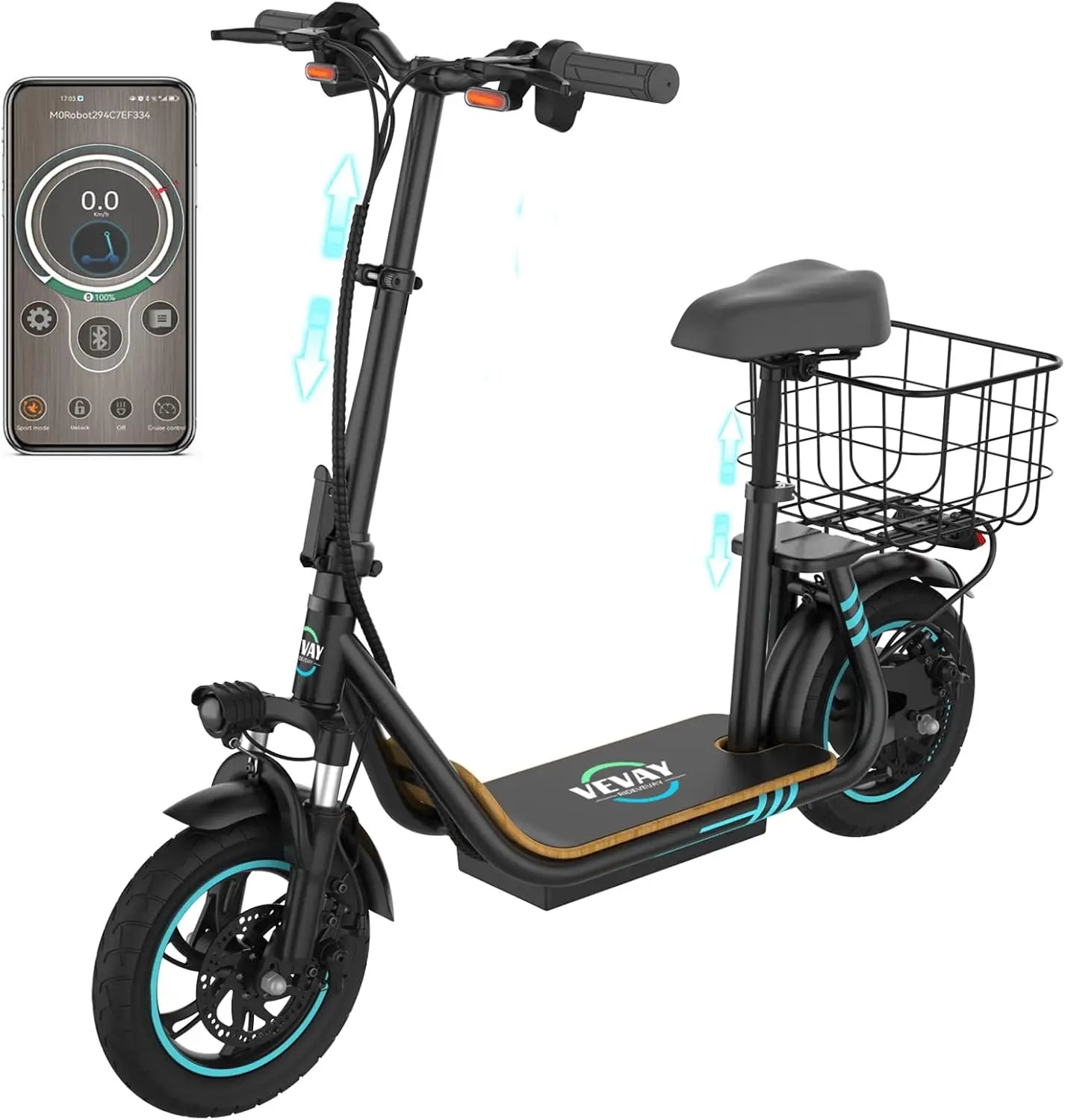 Powerful M1 48V 7.8/10.4Ah 500W 35km/h Aluminum Alloy Waterproof Foldable APP Adult Electric Scooter with Seat