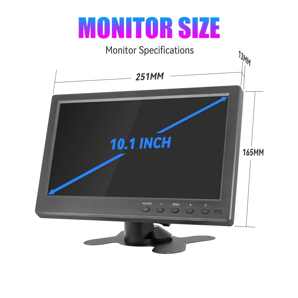 10.1 Pc Monitor 1920x1200 Monitor for Raspberry Pi PS3 PS4 XBOX360 System CCTV with VGA HDMI BNC USB LCD Display for Car