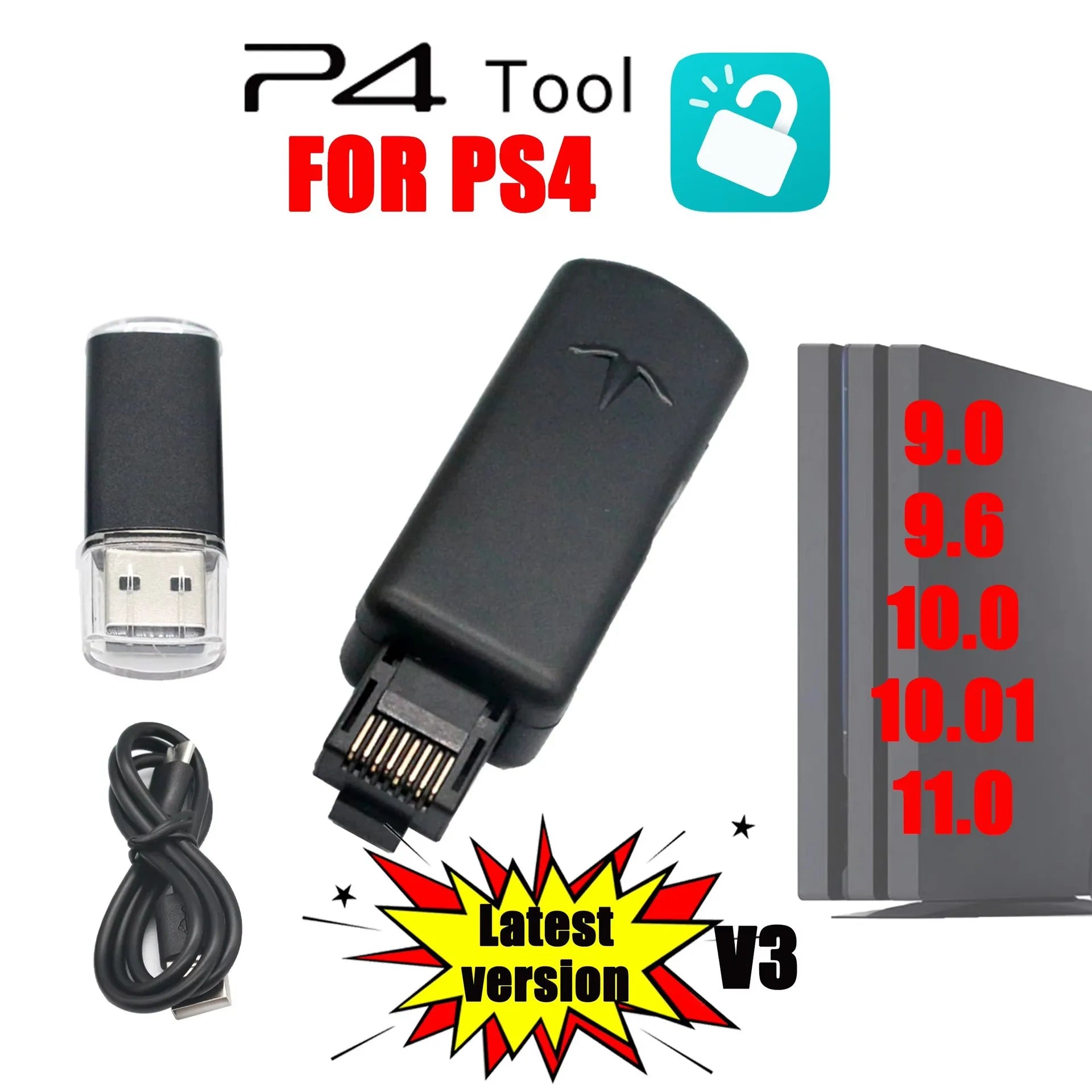It Is Suitable for PS4/Pro/Slim Electronic Dog Latest Version 11.0/9.0 System Without Dismantling and Installing the Hack