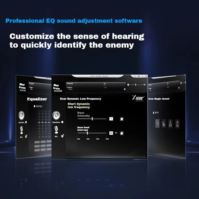 MCHOSE V9 Pro Dynamic Earphones 3-Mode Wireless Noise Reduction Mic Customized Head-mounted Gaming Music for PC Mobile Gaming