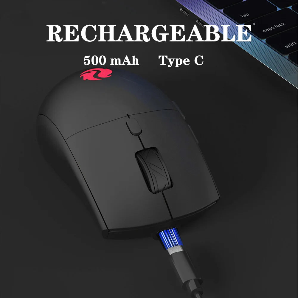 Rechargeable Dual Mode 2.4GHz/ Wireless LED Backlit 6-Button Both-Handed Ergonomic Gaming Mouse for Office Gaming Use