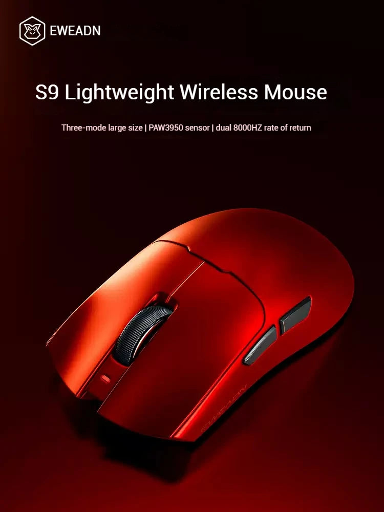 EWEADN S9 Ultra Lightweight Three-Mode Wireless Gaming & Office Mouse Ergonomics Designed for Right-Handed Users for E-Sports