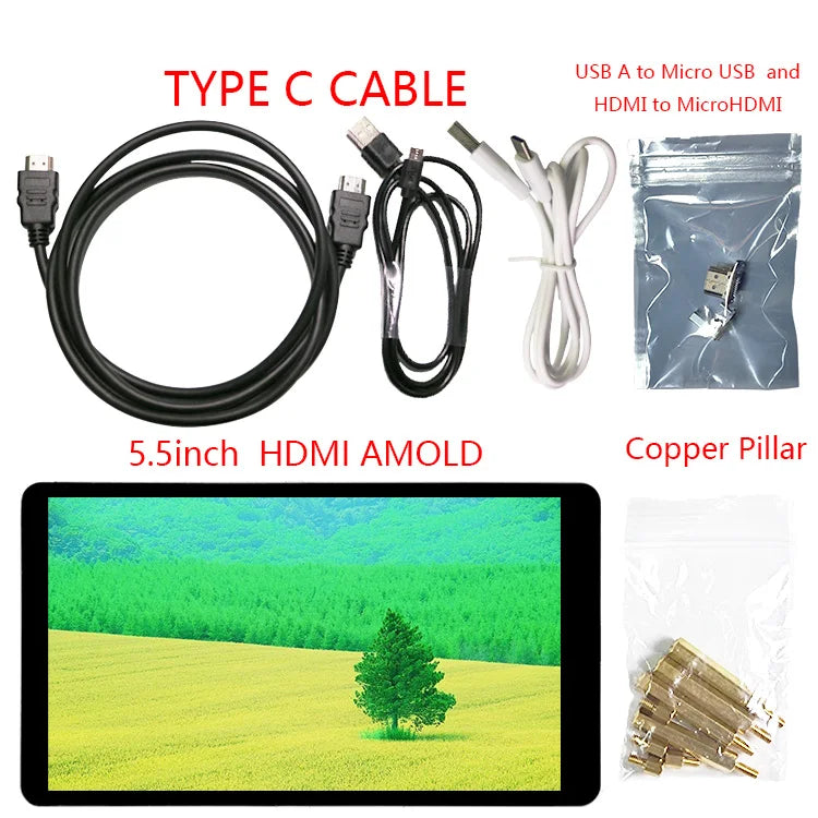 5.5" 5.5 Inch AMOLED Display 1920x1080 HDM I  MIPI OLED Display module CTP Capacitive Touch Panel Screen raspberry pi PS4