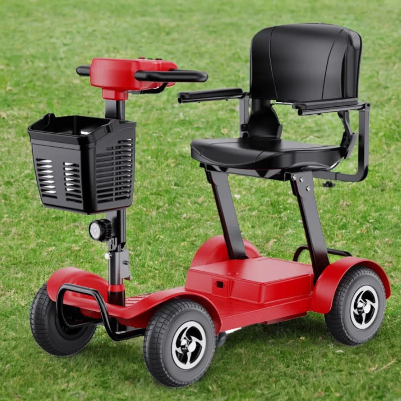 Family Elderly 4 Wheel Electric Mobility Scooter Foldable Handicapped Pre-Assembled With Saeat Handrail Adult Electric Scooters