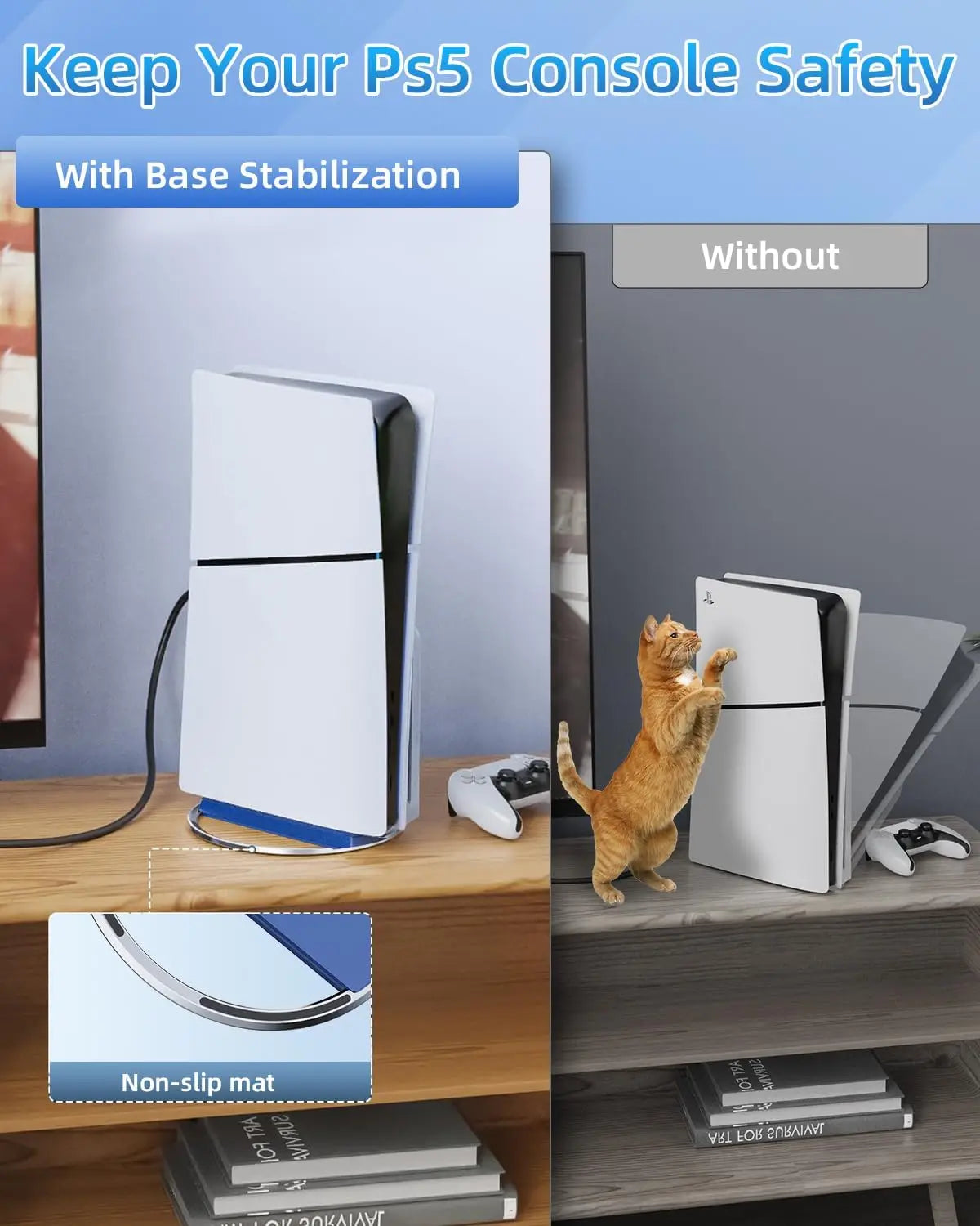 2025 New Vertical Stand for PS5 Consoles Playstation 5 Slim Base Accessories for PS5 Pro Console Disc and Digital