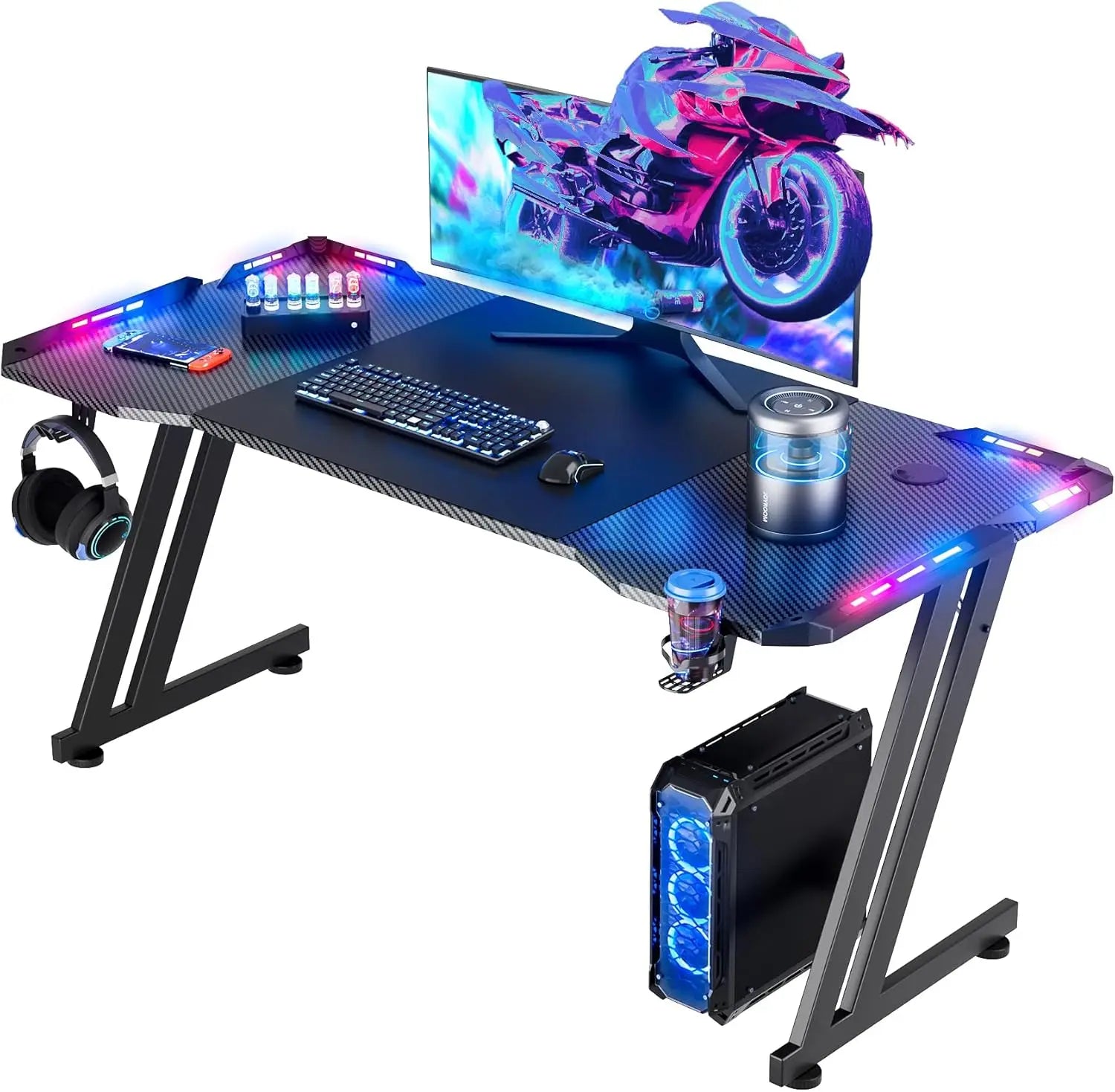 Gaming Desk , New Design Modern Black RGB Gaming Desk ,For Home Office Custom Computer Table Custom Game Table, Work Desk