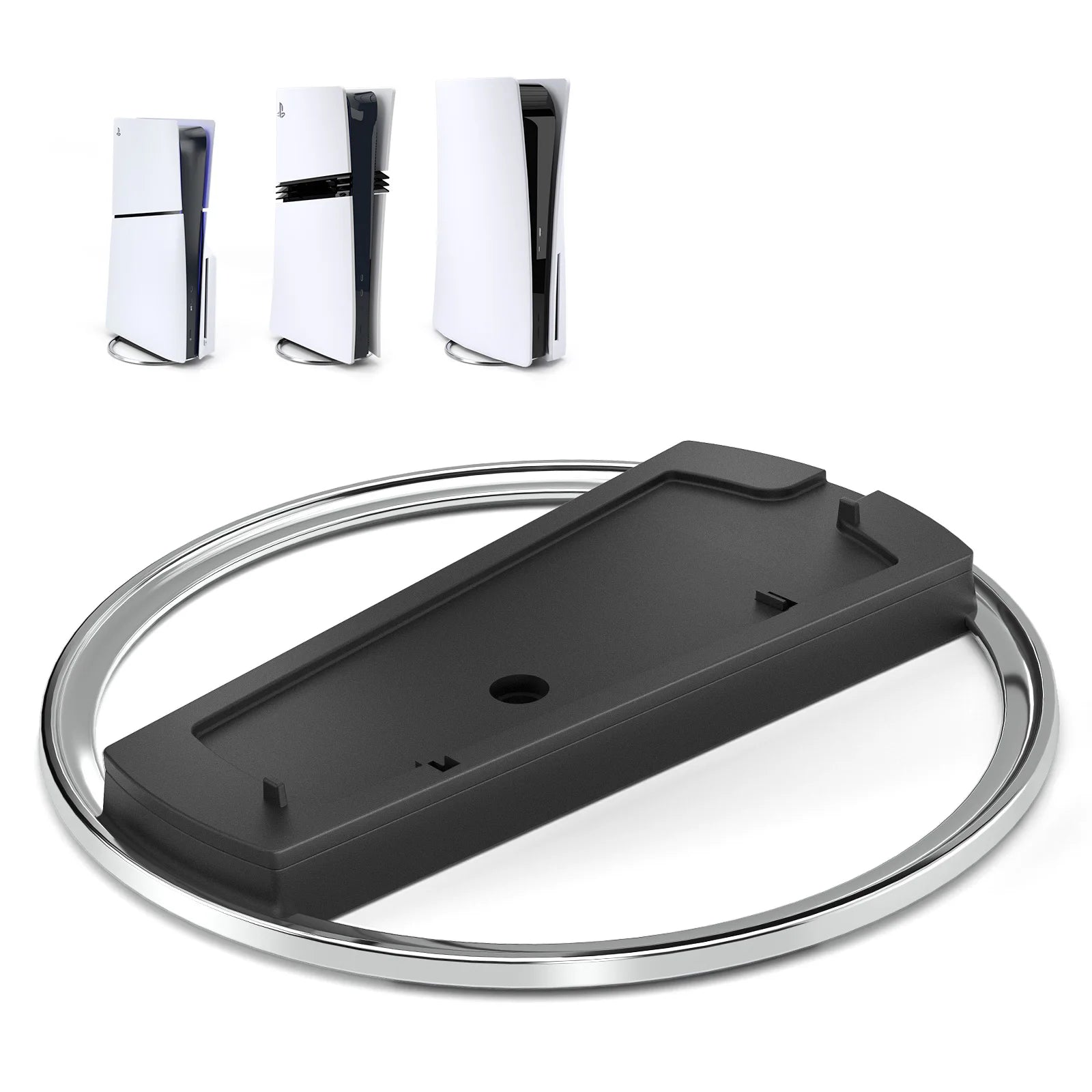 Portable Metal Vertical Stand for PS5 Slim/Pro Digital Disk Version Anti-Slip Base Holder for PS5 Pro Console Accessories