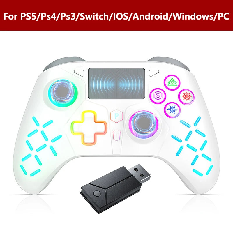Gamepad for PS5 Console Wireless Controller, 6-Axis Gyro Dual Vibrate Hall Effect, W/ Turbo Touchpad, Gaming Control Joystick