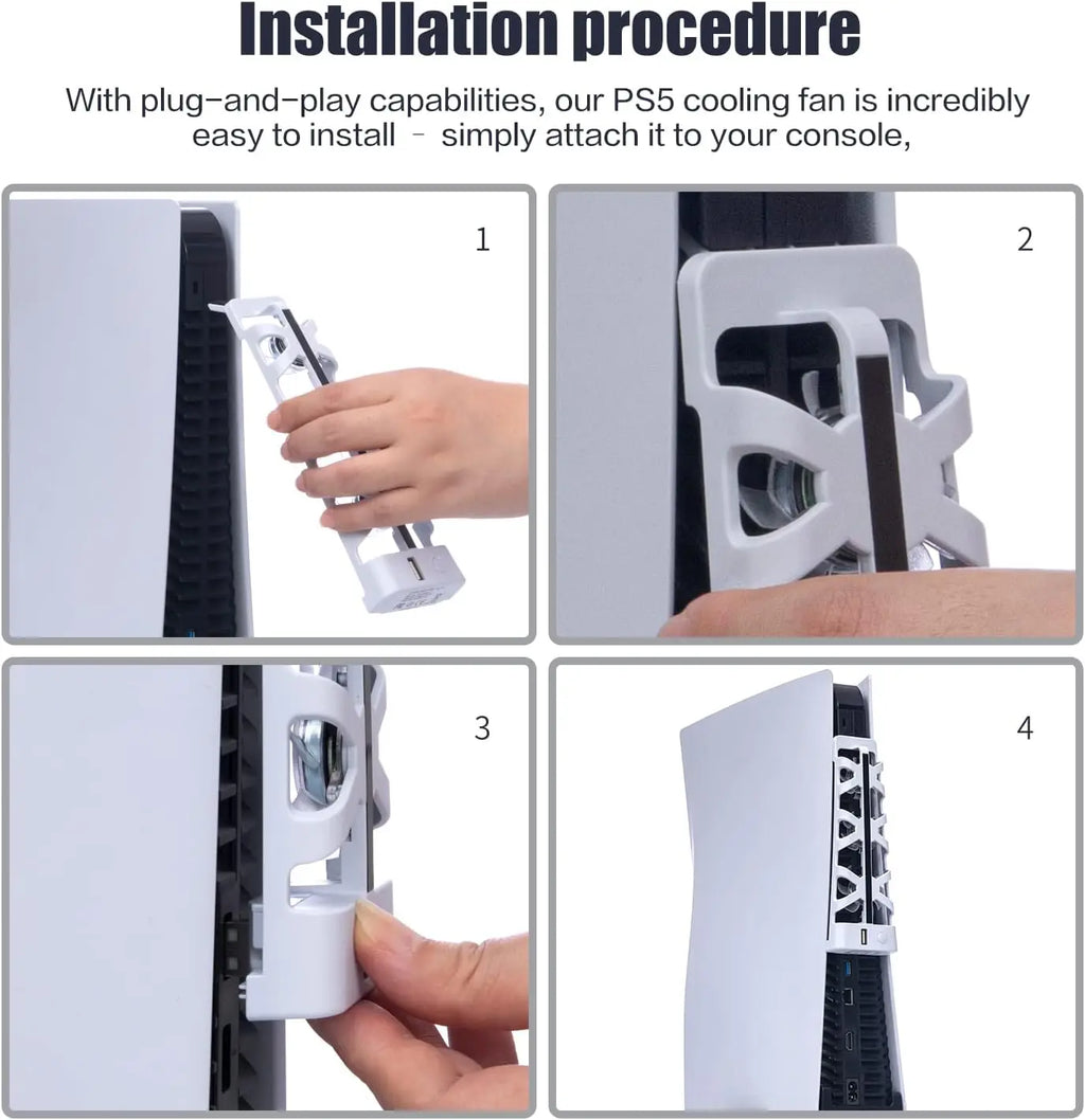 2025 New PS5 Cooling Fans for PlayStation 5 Cooling Fan PS5 Discs Edition and Digital Edition with RGB Lighting and USB 3.0 Port