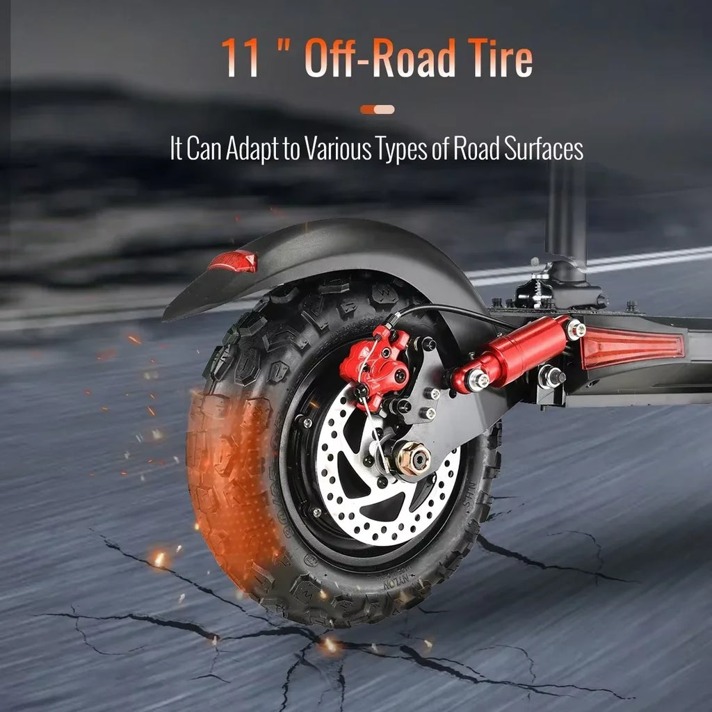 1200W Powerful Electric Scooter 48V 21Ah 31Mph 31-37Miles Range 11'' Tires Dual Shock Absorbing Folding EScooter for Adults