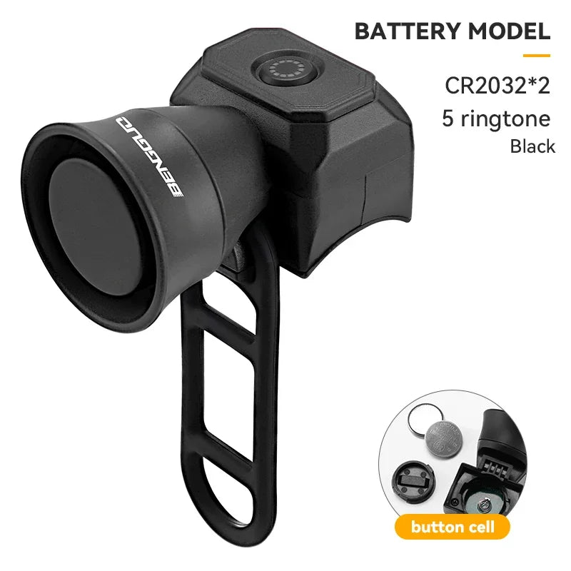 Bicycle Horn Mountain Bike Mini USB Charging Waterproof Electronic Bike Bell Riding Equipment Children's Scooter Accessories