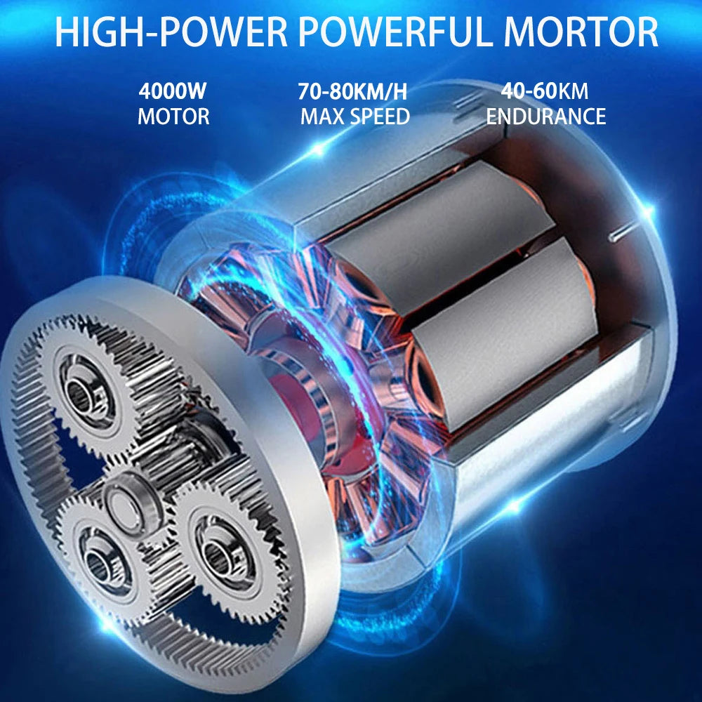 Citycoco Electric Scooter 4000W Powerful Motor Max Speed 60-70KM/H 60V25AH Battery Charging Mileage 40-60KM Max Load 250KG