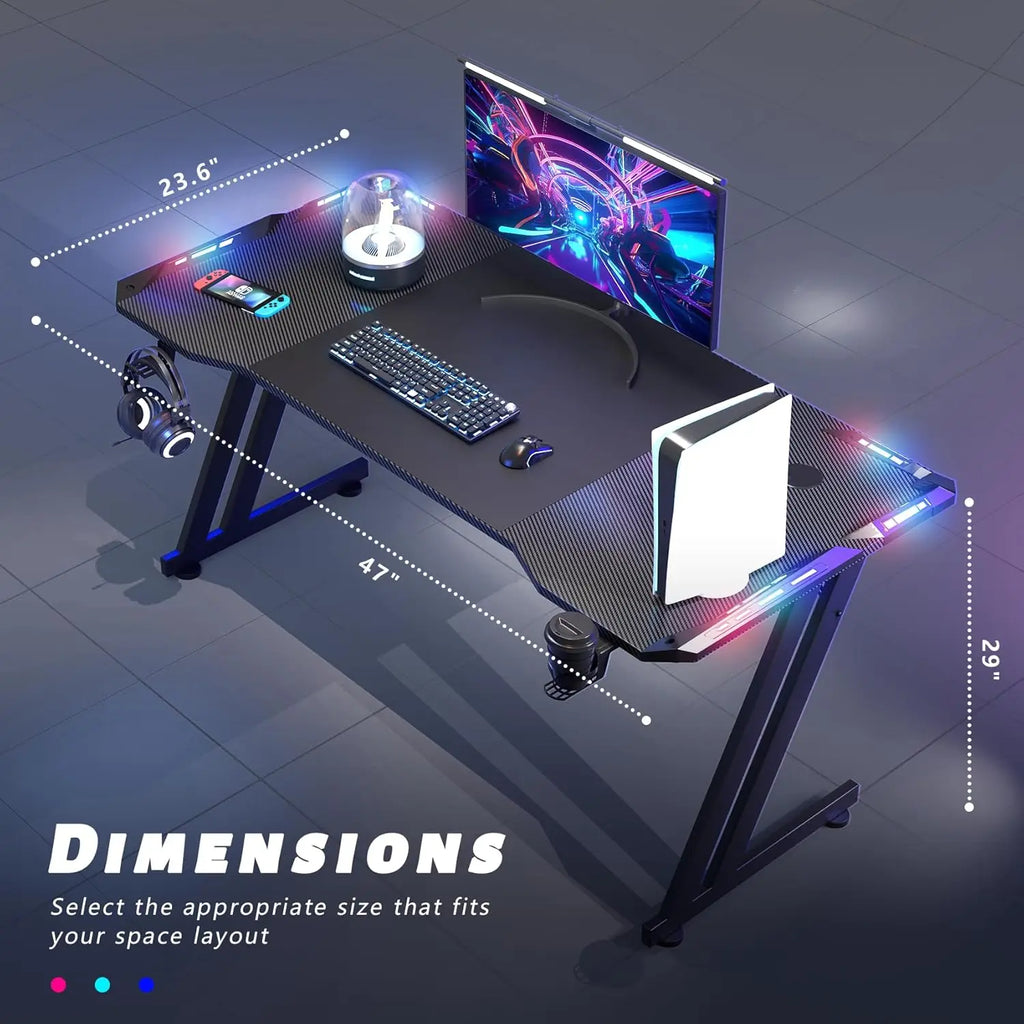 Gaming Desk , New Design Modern Black RGB Gaming Desk ,For Home Office Custom Computer Table Custom Game Table, Work Desk