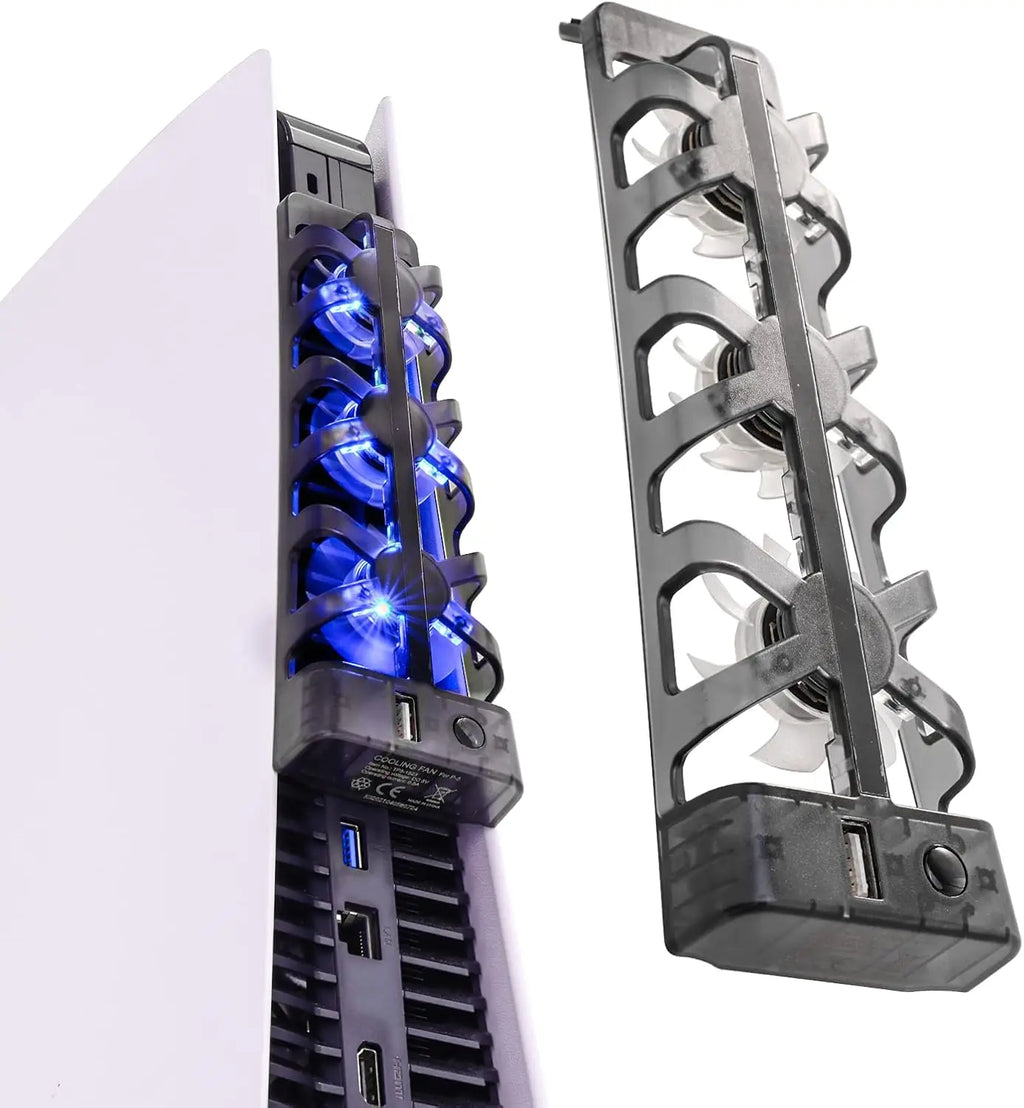 2025 New PS5 Cooling Fans for PlayStation 5 Cooling Fan PS5 Discs Edition and Digital Edition with RGB Lighting and USB 3.0 Port