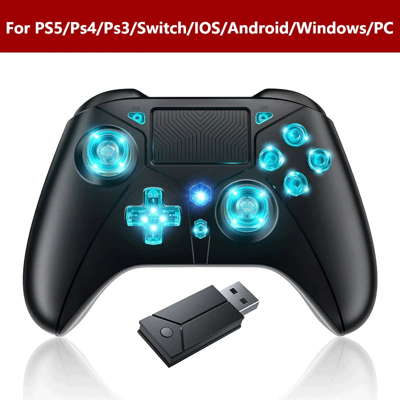 Gamepad for PS5 Console Wireless Controller, 6-Axis Gyro Dual Vibrate Hall Effect, W/ Turbo Touchpad, Gaming Control Joystick