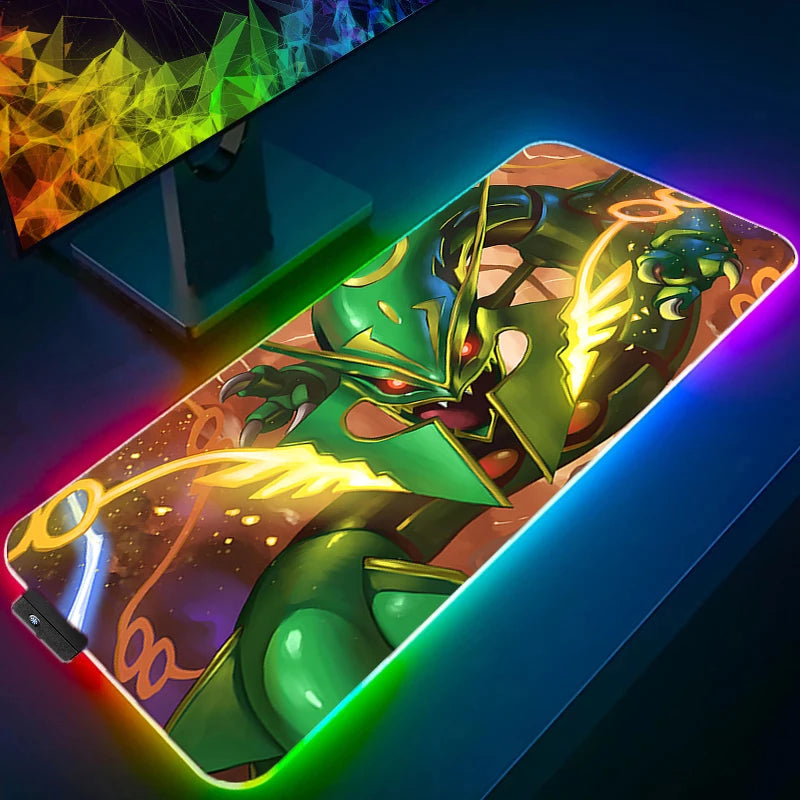 Mouse Pad RGB Pc gamer Pad Backlight Mousepad LED P-pokemon Charizard Glowing Mouse Mats Rubber Gaming Computer Mausepad