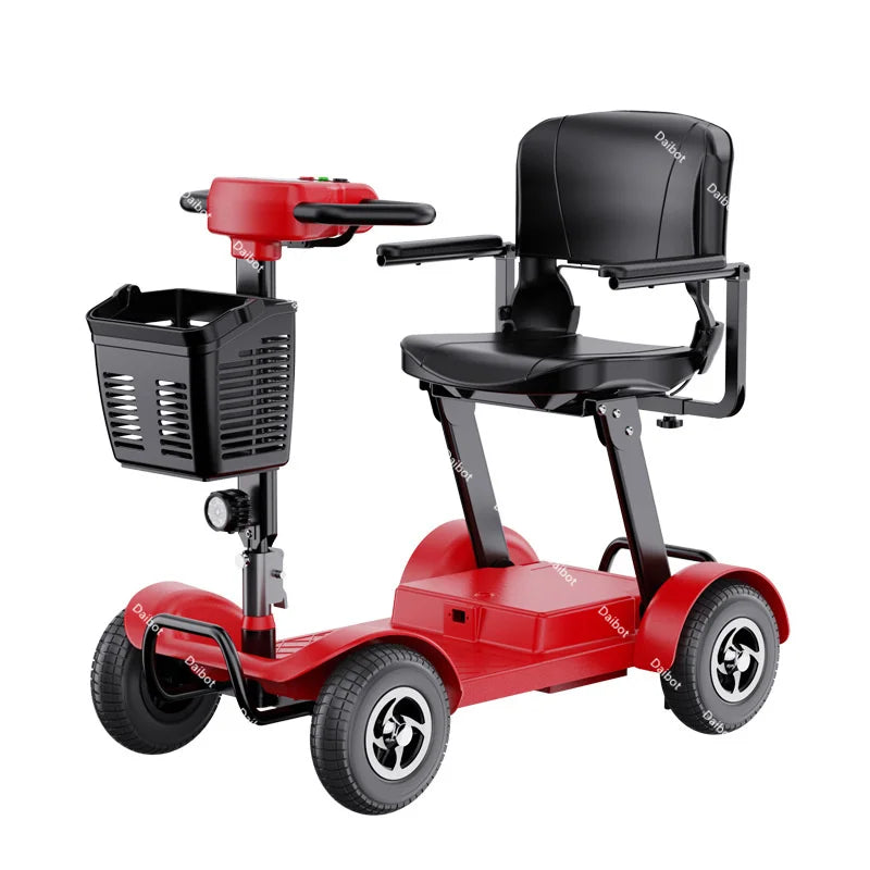 Family Elderly 4 Wheel Electric Mobility Scooter Foldable Handicapped Pre-Assembled With Saeat Handrail Adult Electric Scooters