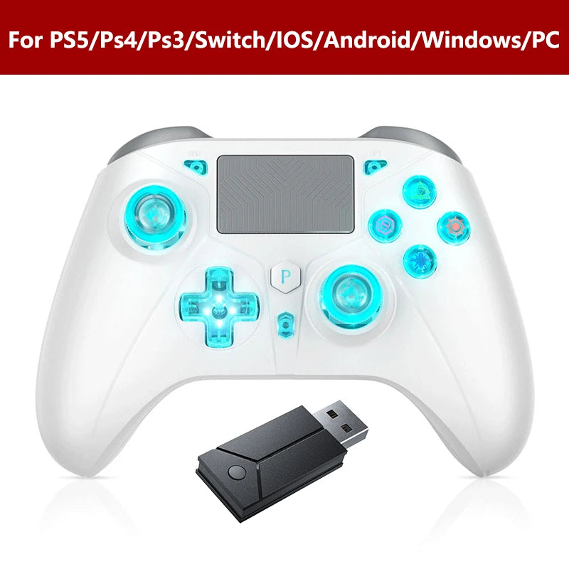 Gamepad for PS5 Console Wireless Controller, 6-Axis Gyro Dual Vibrate Hall Effect, W/ Turbo Touchpad, Gaming Control Joystick
