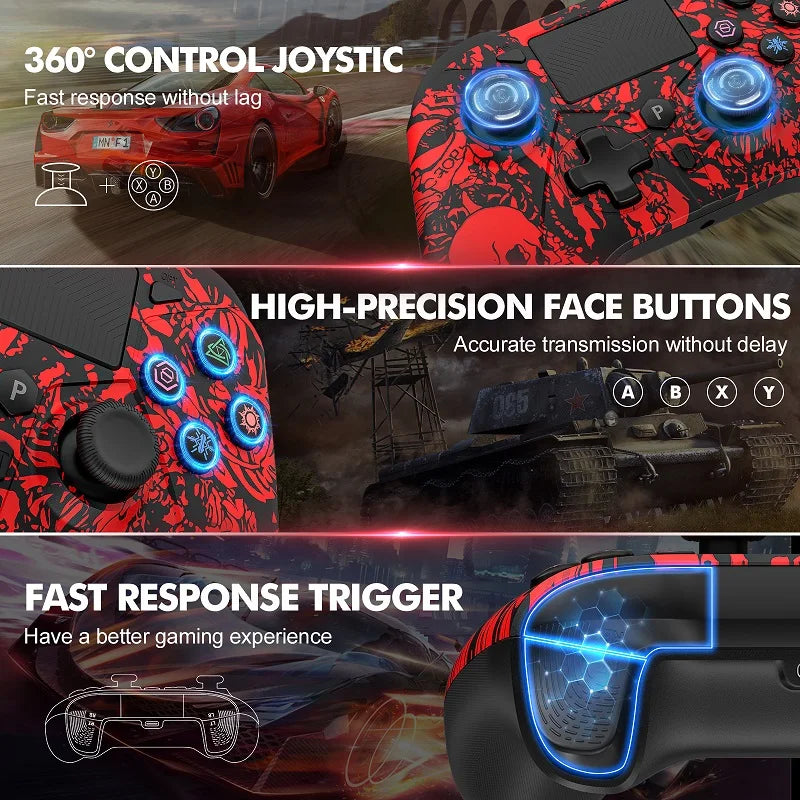 Gamepad for PS5 Console Wireless Controller, 6-Axis Gyro Dual Vibrate Hall Effect, W/ Turbo Touchpad, Gaming Control Joystick