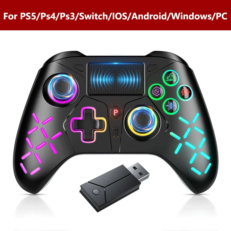 Gamepad for PS5 Console Wireless Controller, 6-Axis Gyro Dual Vibrate Hall Effect, W/ Turbo Touchpad, Gaming Control Joystick