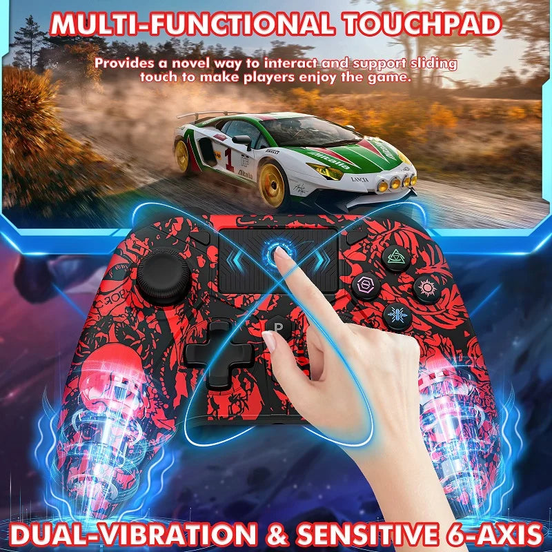 Gamepad for PS5 Console Wireless Controller, 6-Axis Gyro Dual Vibrate Hall Effect, W/ Turbo Touchpad, Gaming Control Joystick
