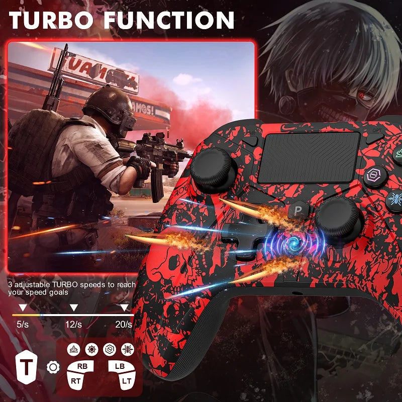 Gamepad for PS5 Console Wireless Controller, 6-Axis Gyro Dual Vibrate Hall Effect, W/ Turbo Touchpad, Gaming Control Joystick