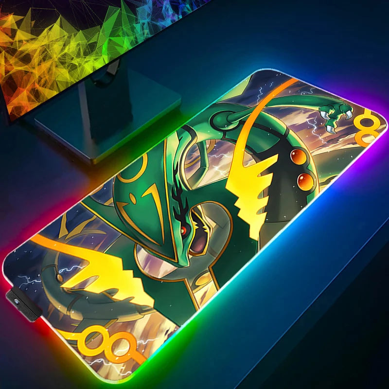 Mouse Pad RGB Pc gamer Pad Backlight Mousepad LED P-pokemon Charizard Glowing Mouse Mats Rubber Gaming Computer Mausepad