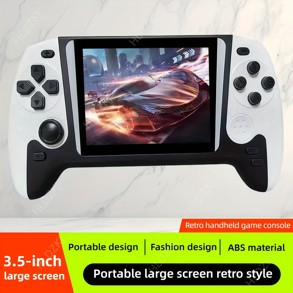 Retro Gaming Console with 8.89cm Large Screen - Portable Handheld Game System, USB-Powered Retro Gaming Device with Lithium-Polymer Battery, Compatible with TV/Mirror, for Nostalgic Gaming, Home/Office/Travel - Red/White Vint
