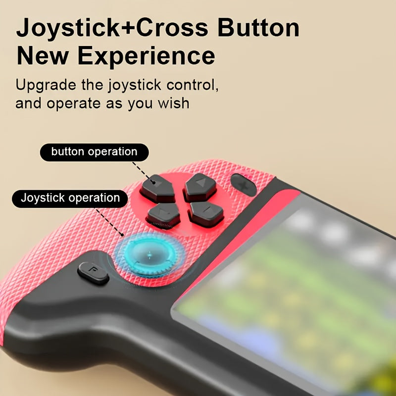 Retro Gaming Console with 8.89cm Large Screen - Portable Handheld Game System, USB-Powered Retro Gaming Device with Lithium-Polymer Battery, Compatible with TV/Mirror, for Nostalgic Gaming, Home/Office/Travel - Red/White Vint