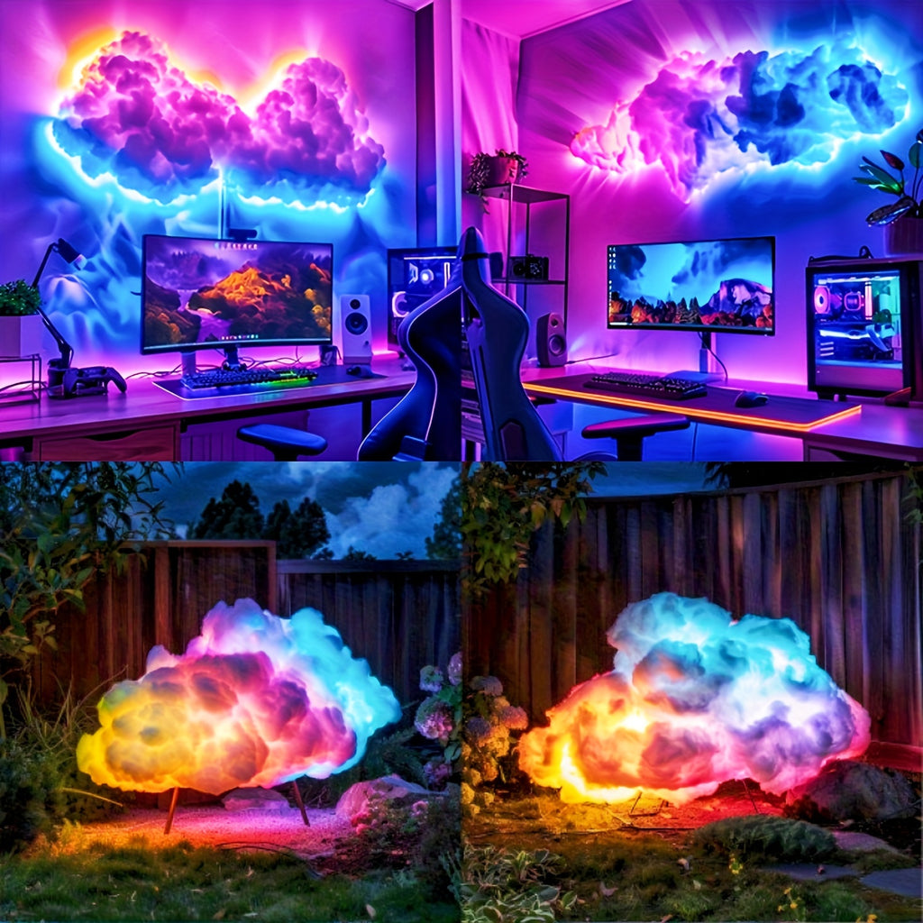 39.37inch Smart Cloud Light, small thundercloud light, music rhythm night light, app control, indoor, bedroom, e-sports room